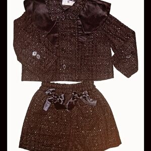 Elegant Black Little Girls Short  Set